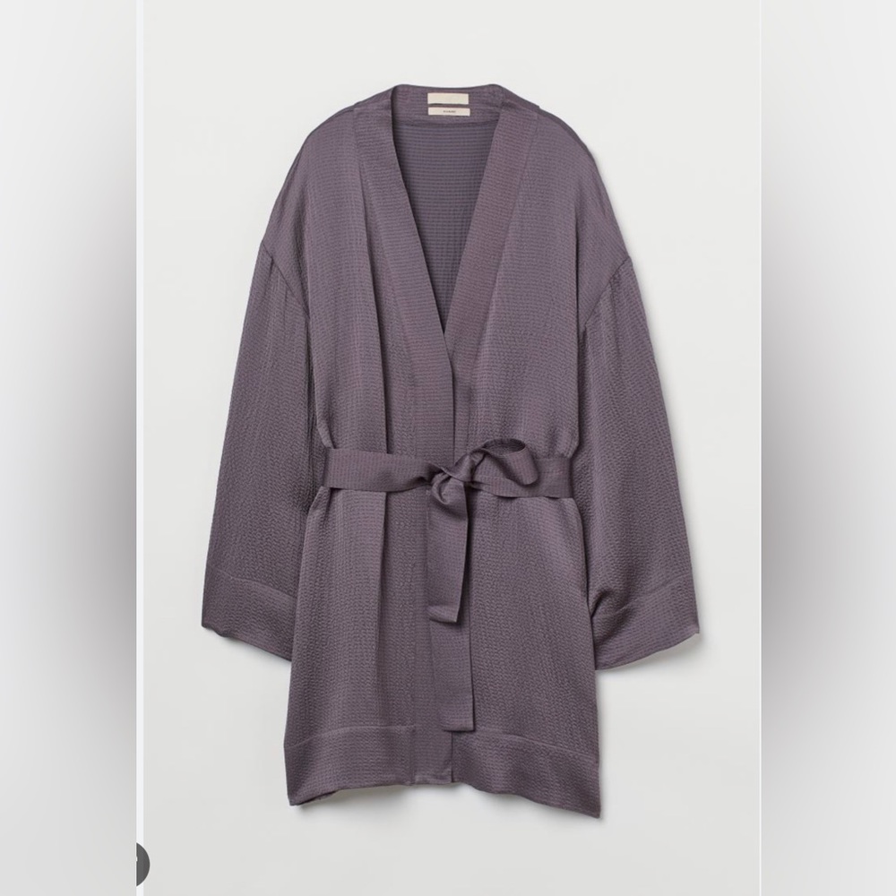 H&M Silk Blend Mauve Relaxed-Fit Jacket